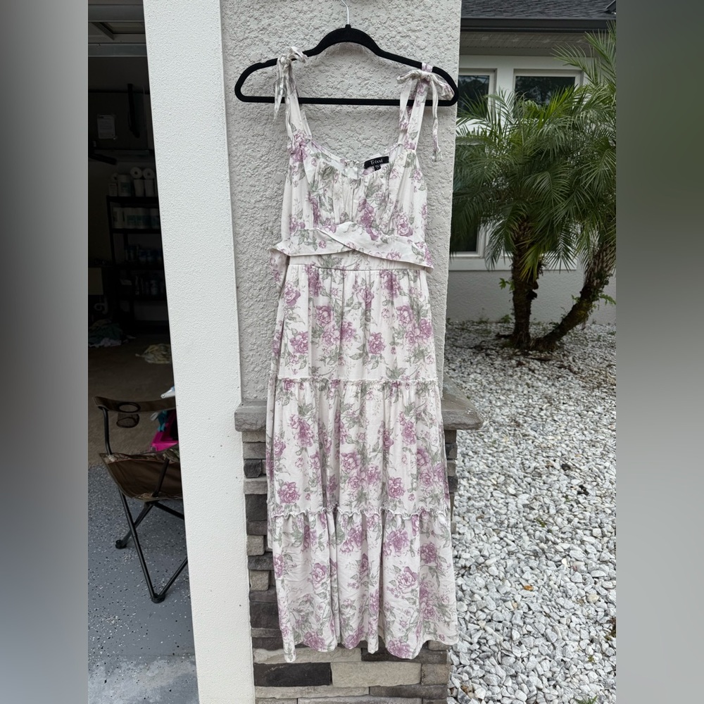 Trixxi Pink Tiered Ruffled Sundress